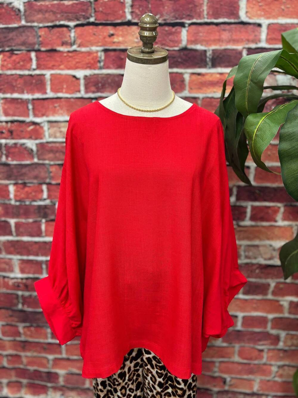 NEW SPIN women's easy breeze dolman sleeve top in red